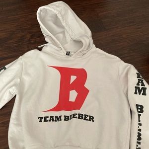 h&m justin bieber merch cropped hoodie